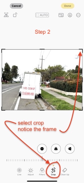 iPhone image cropping Step 2